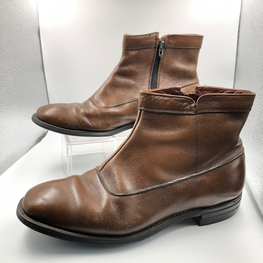 O'Sullivan Men's Boot Shoe Brown Leather Zip 8.5